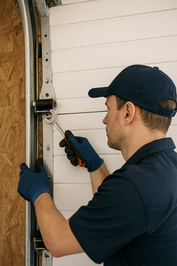 Technician installing and testing garage door openerJust Garage Door Repair